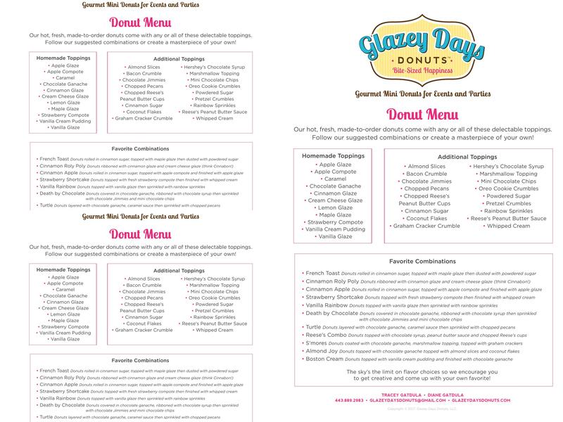 Glazey Days Donuts Menu