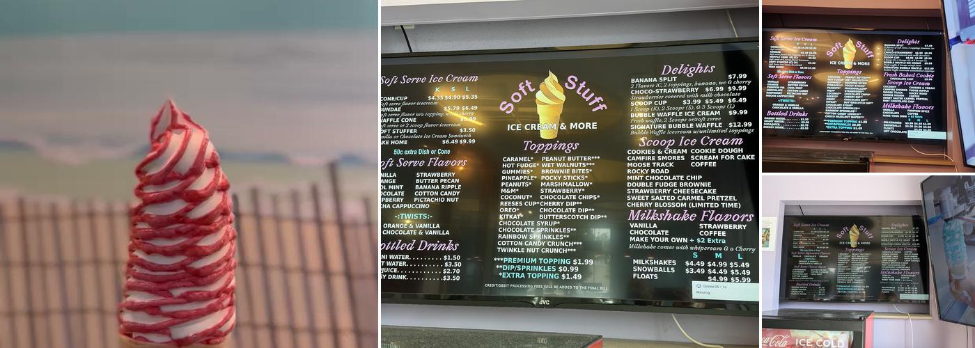 Soft Stuff Ice Cream Menu