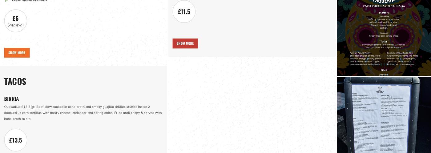 La Taqueria Ormeau Menu