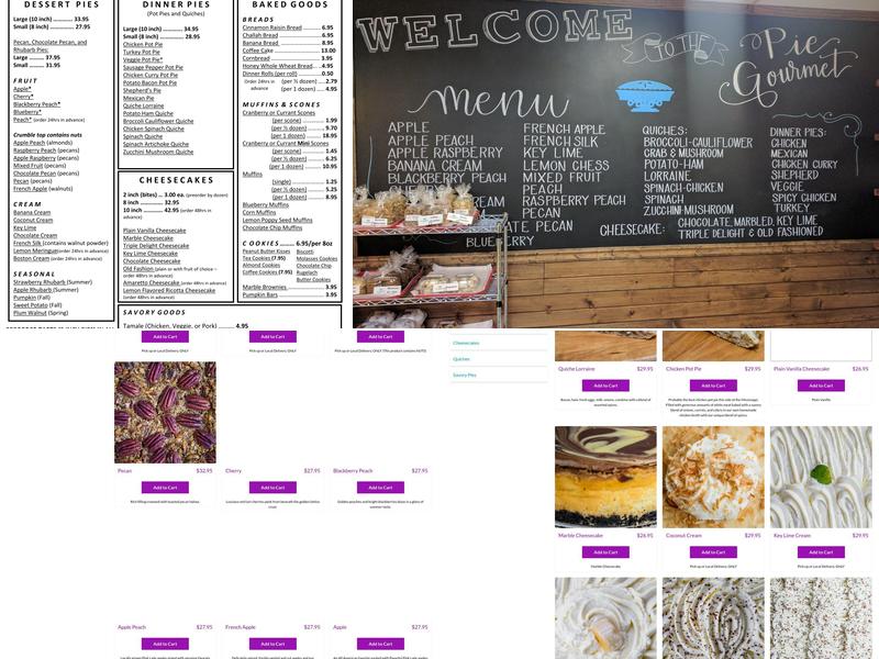 Pie Gourmet Menu