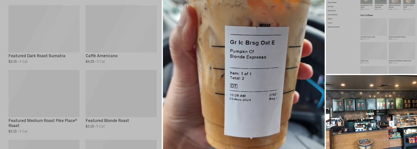 Starbucks Coffee Company Menu