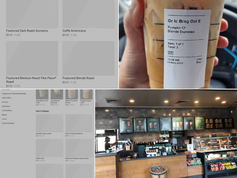 Starbucks Coffee Company Menu