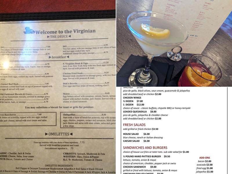 Virginian Saloon Menu