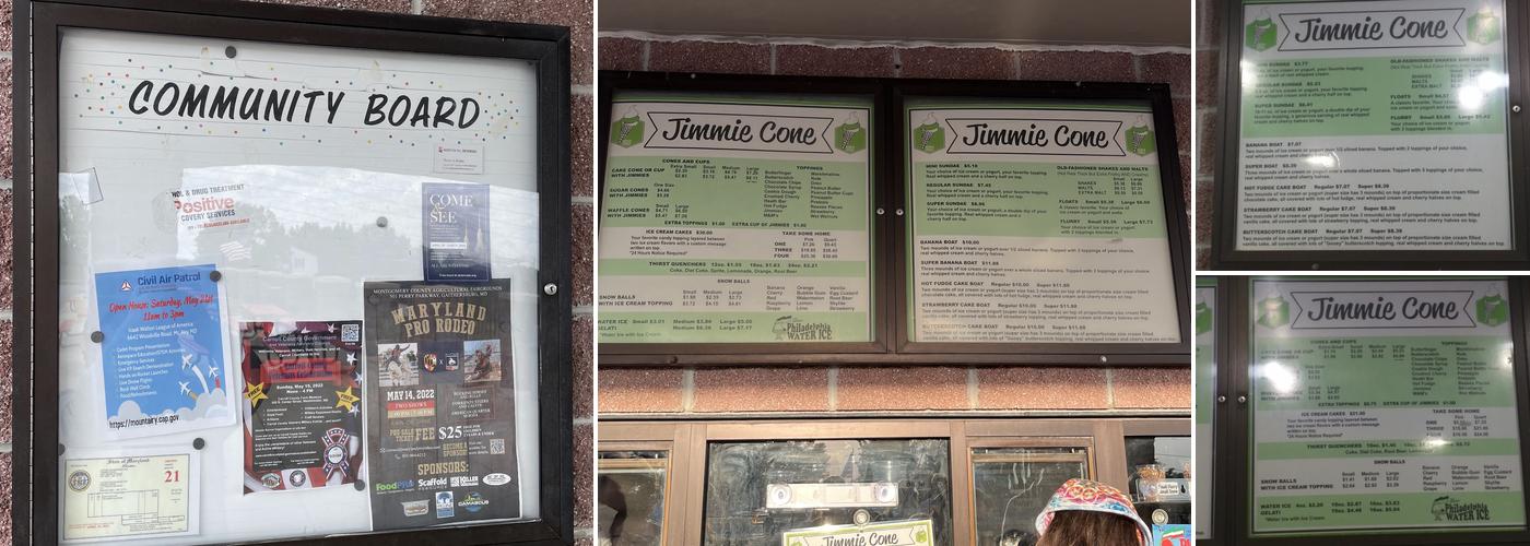 Jimmie Cone Menu