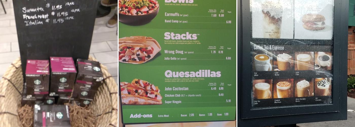 Starbucks Menu
