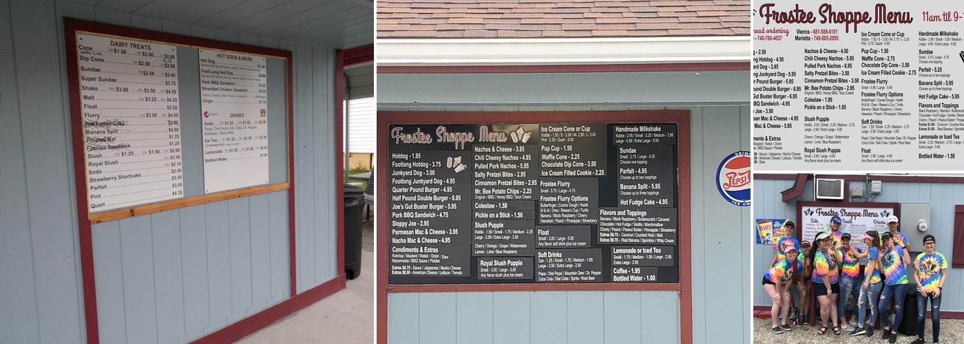Frostee Shoppe Menu