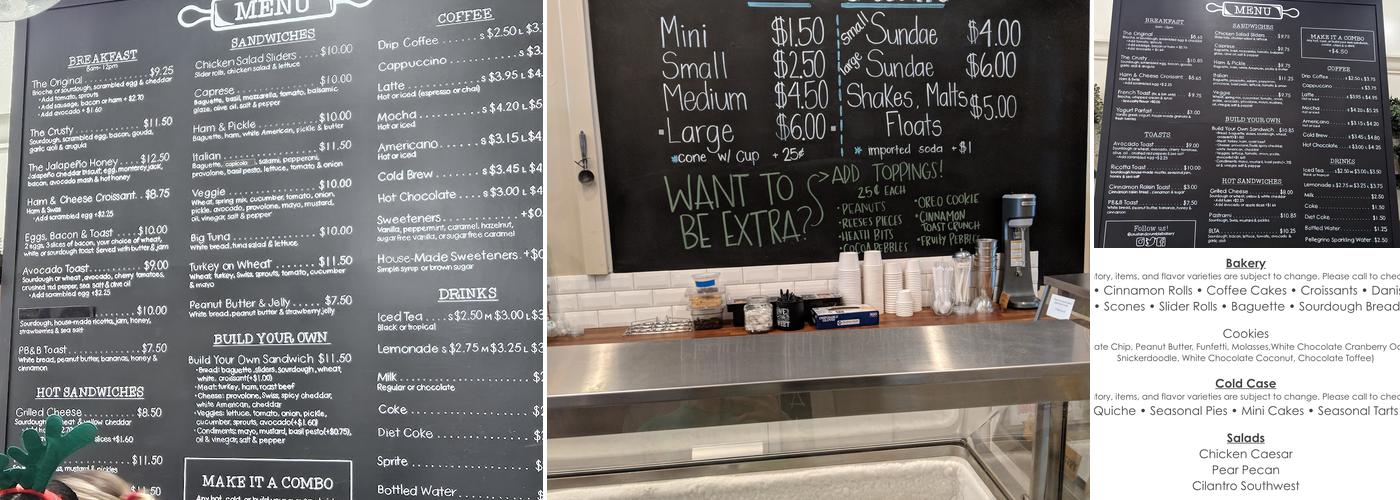 Crust & Crumble Bakery Menu