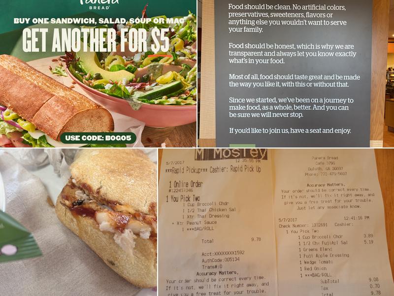 Panera Bread Menu