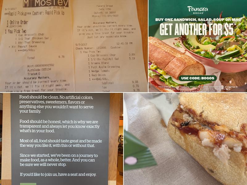Panera Bread Menu