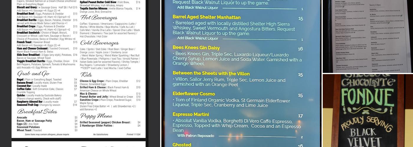 Side Door Wine Bar & Cafe Menu