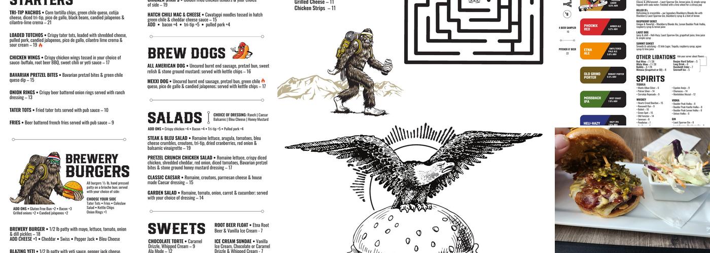 Etna Brewing Co Menu