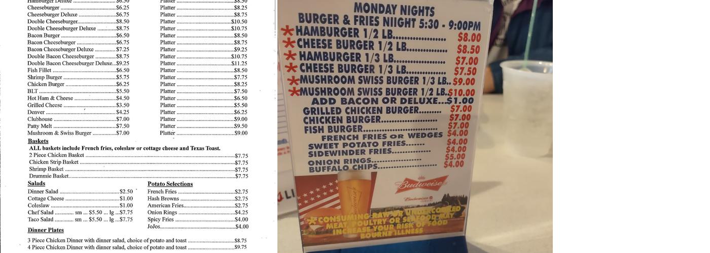 Rolette City Bar &Grill Menu