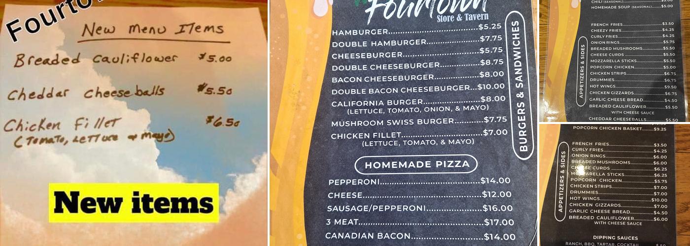 Fourtown Store & Tavern Menu