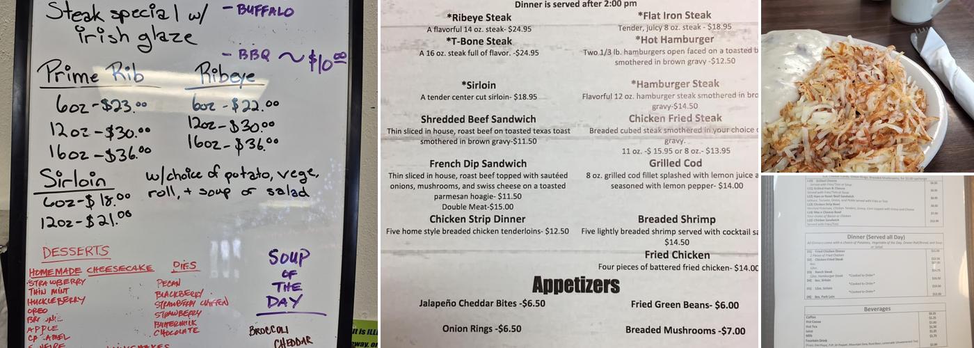 Hi Way Bar & Cafe and Rv Menu