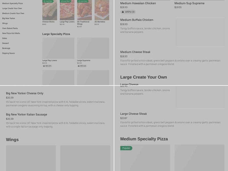 Pizza Hut Menu