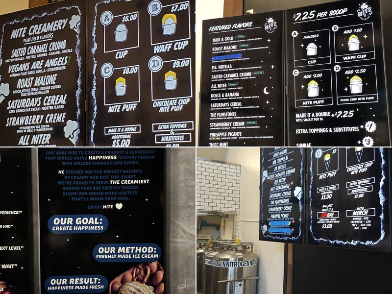 Nite Creamery Menu