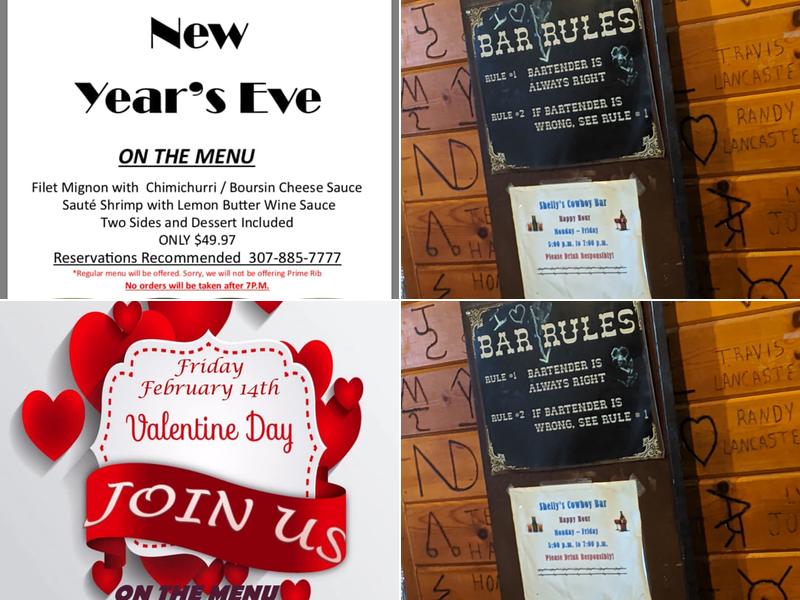 Shelly's Cowboy Bar Menu