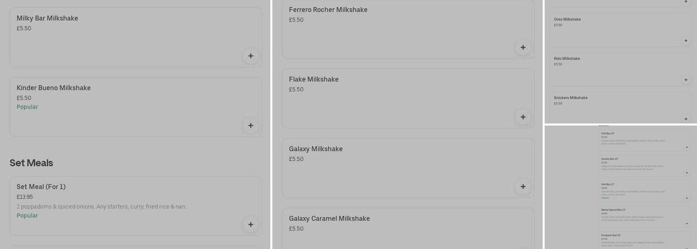 CURRY MAHAL & SWEET ENOUGH Menu