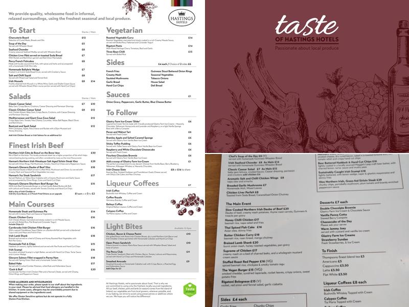 Percy French Inn Menu