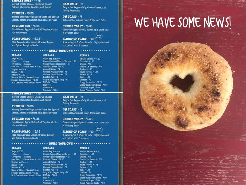 Scratch Baking Co. Toast Bar Menu