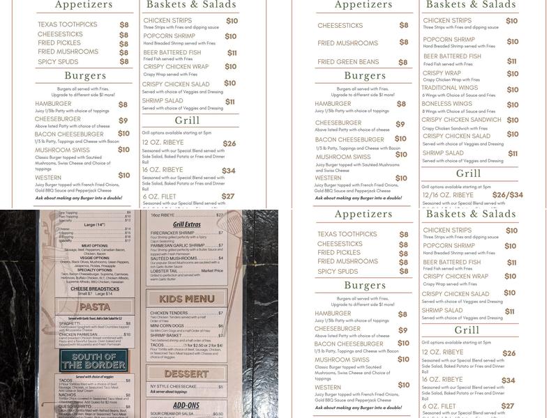 Caddy Shack at Riverside Menu