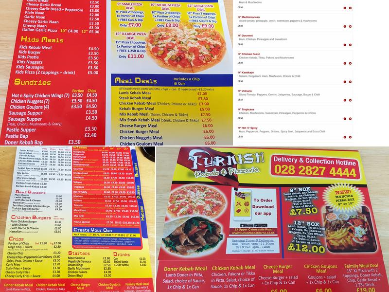 Turkish Kebab & Pizza House Menu