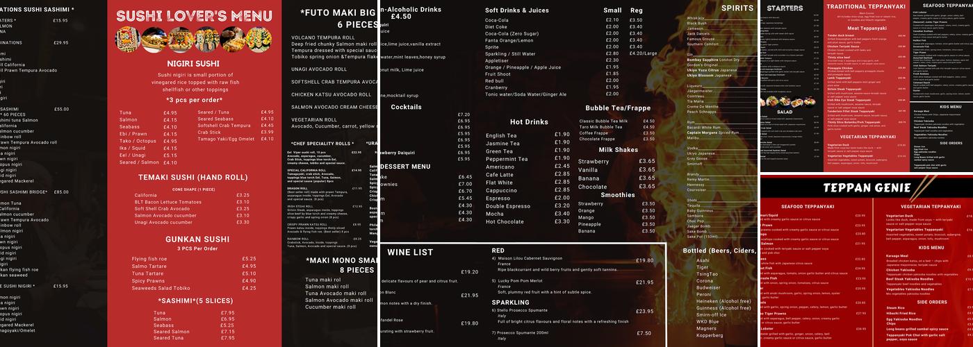 Ichiban Sushi Teppanyaki Japanese Restaurant & Take Away Menu