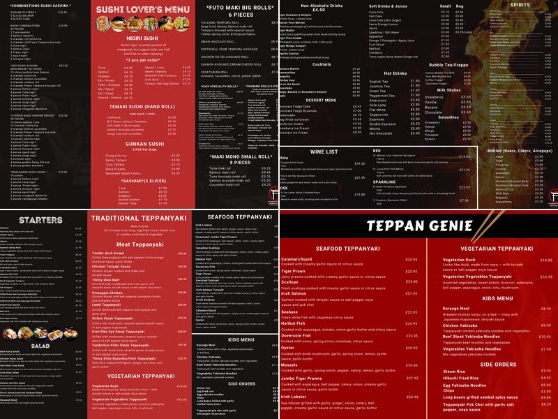 Ichiban Sushi Teppanyaki Japanese Restaurant & Take Away Menu