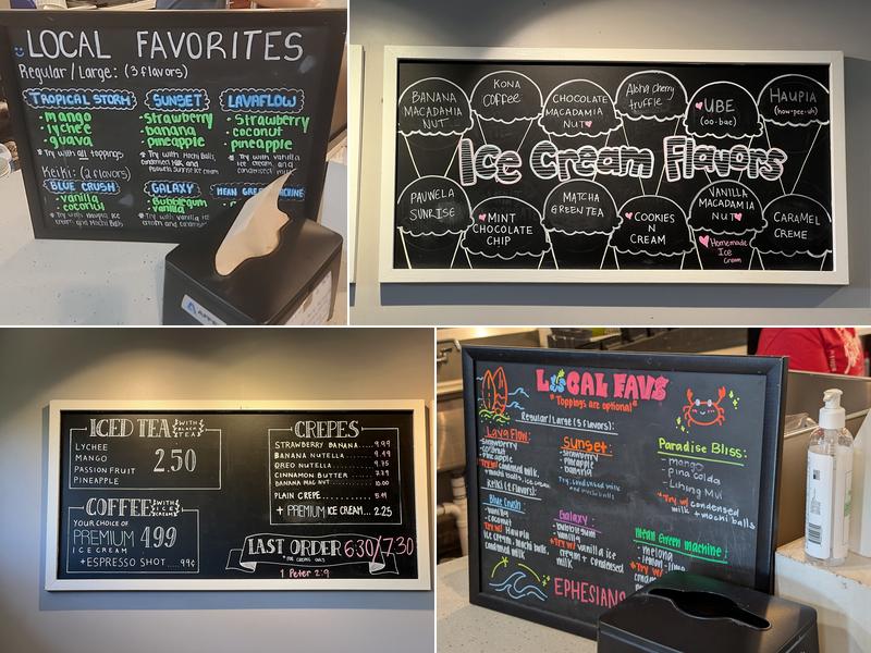 Island Shave Ice And Creamery Menu