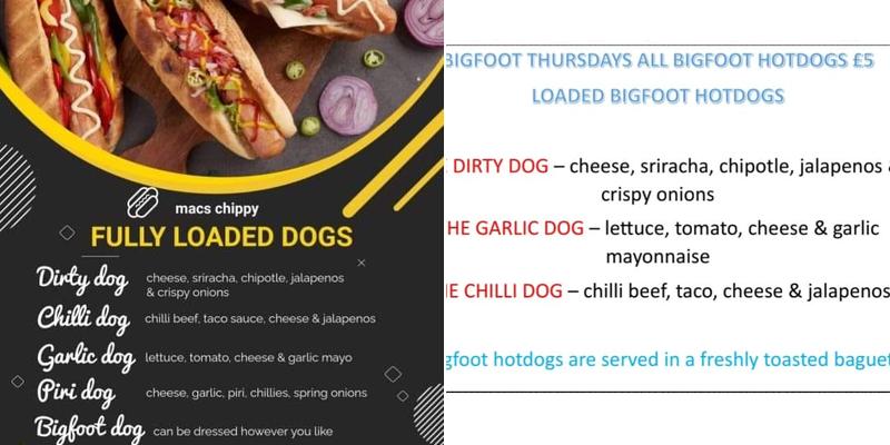 Macs Chippy Larne Menu