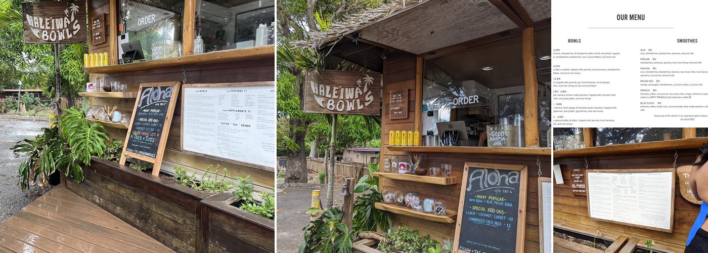 Haleʻiwa Bowls Menu
