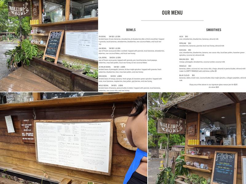 Haleʻiwa Bowls Menu