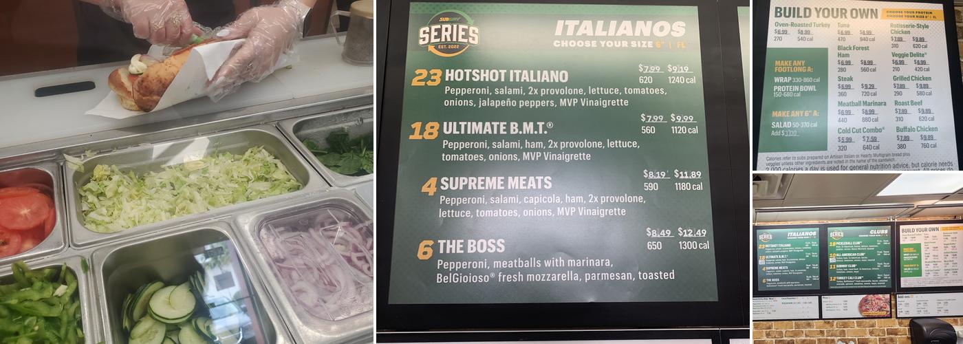 Subway Menu