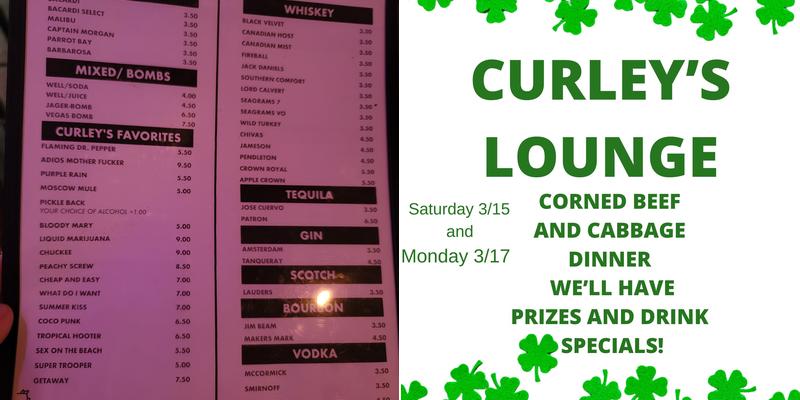 Curleys Menu