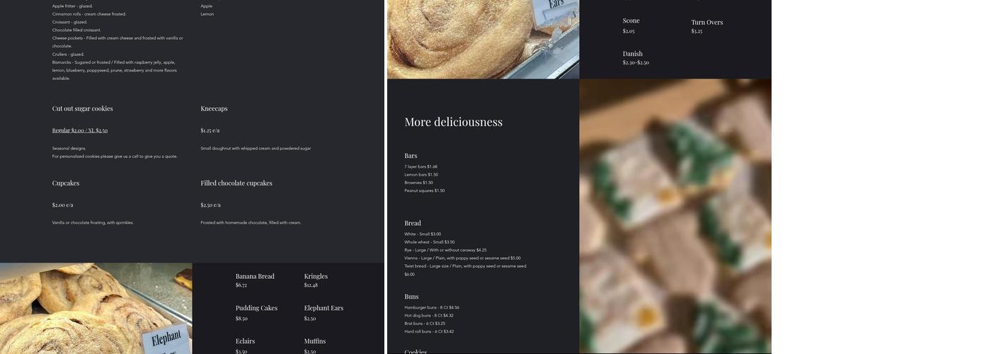 Hartman's Bakery Manitowoc Menu