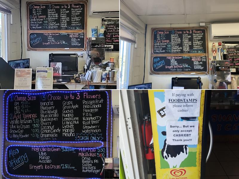 Dan's Ma'ili Shave Ice Menu