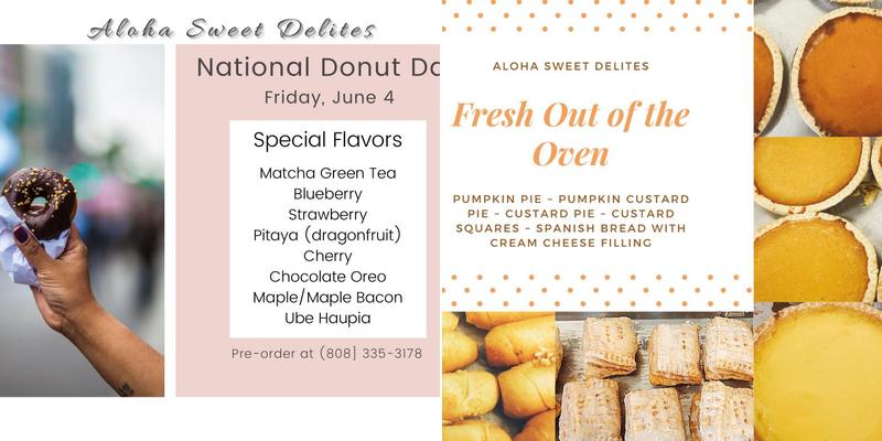Aloha Sweet Delights Menu