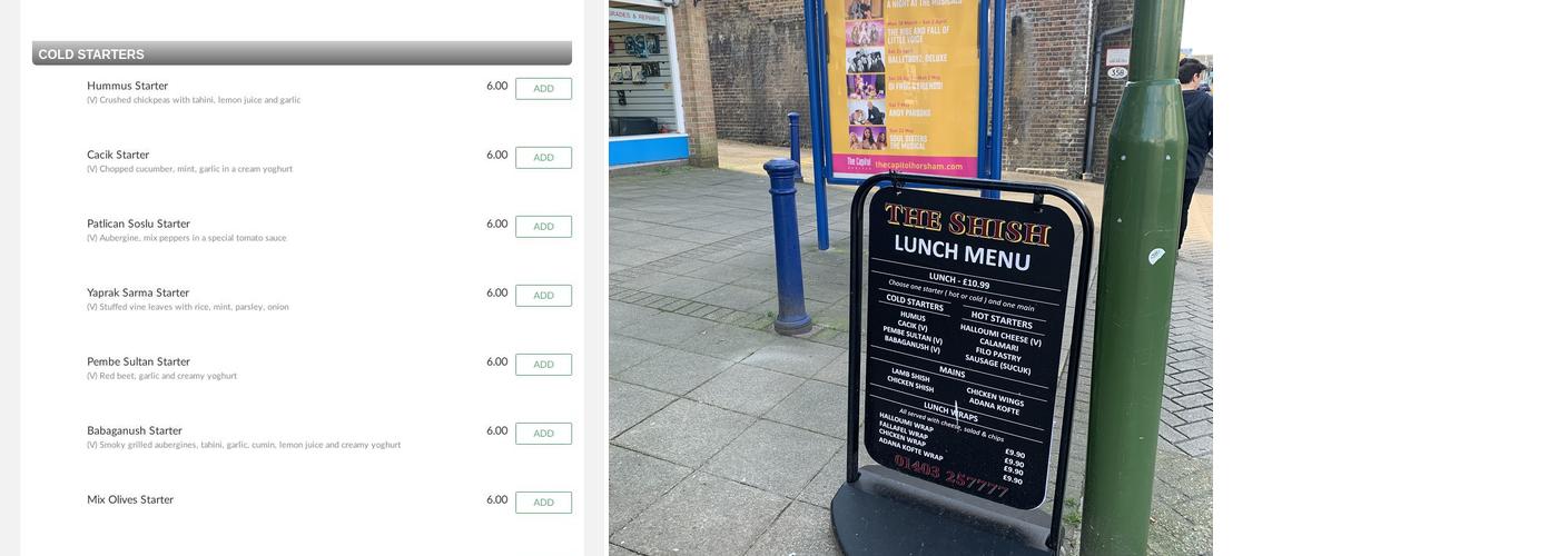 The Shish Restaurant & Takeaway Menu