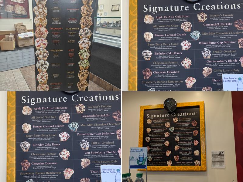 Cold Stone Creamery Menu