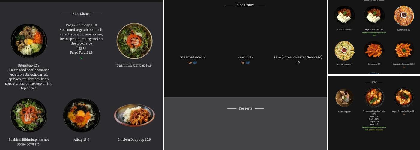 O'Shio Japanese and Korean Restaurant Menu