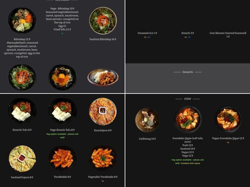 O'Shio Japanese and Korean Restaurant Menu