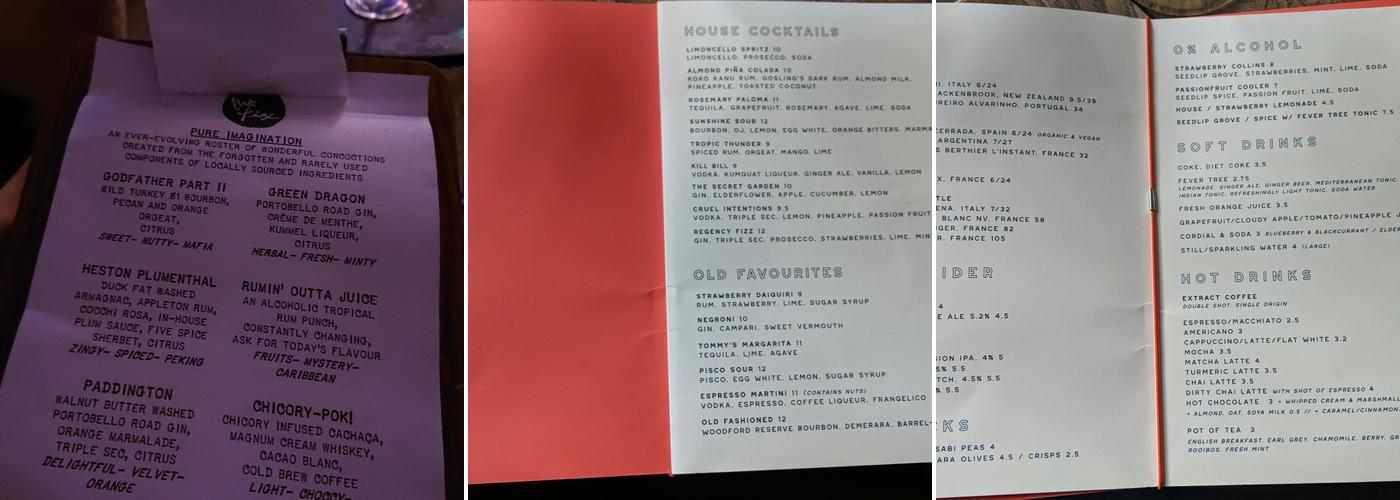 Artist Residence Clubhouse Menu
