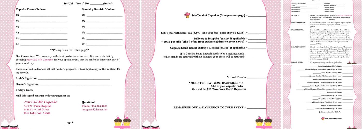 JUST CALL ME CUPCAKE Menu