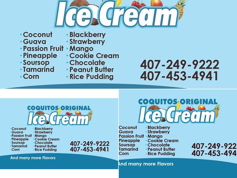 Coquitos Original Ice Cream, INC Menu