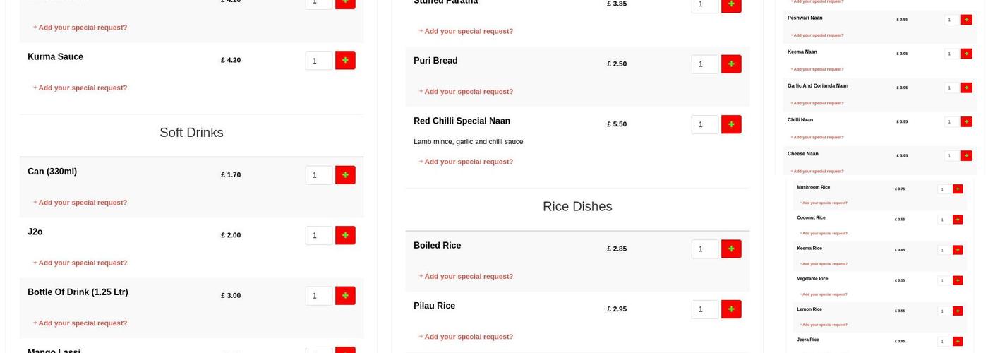 Red Chilli Menu