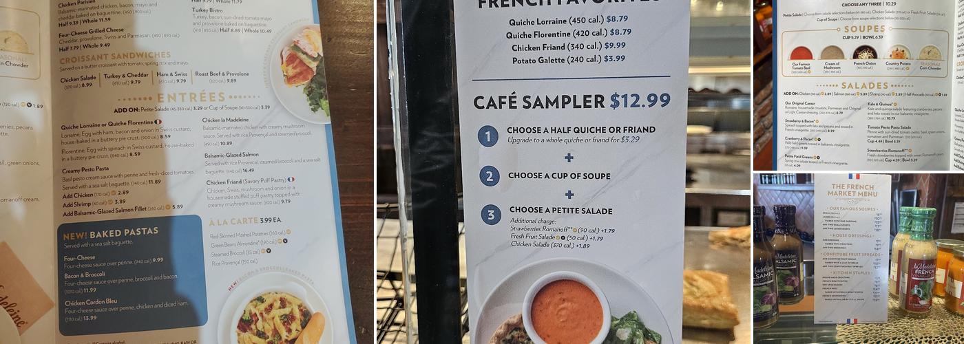 la Madeleine Menu