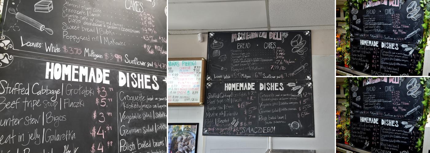 M&W European Deli and Market Menu