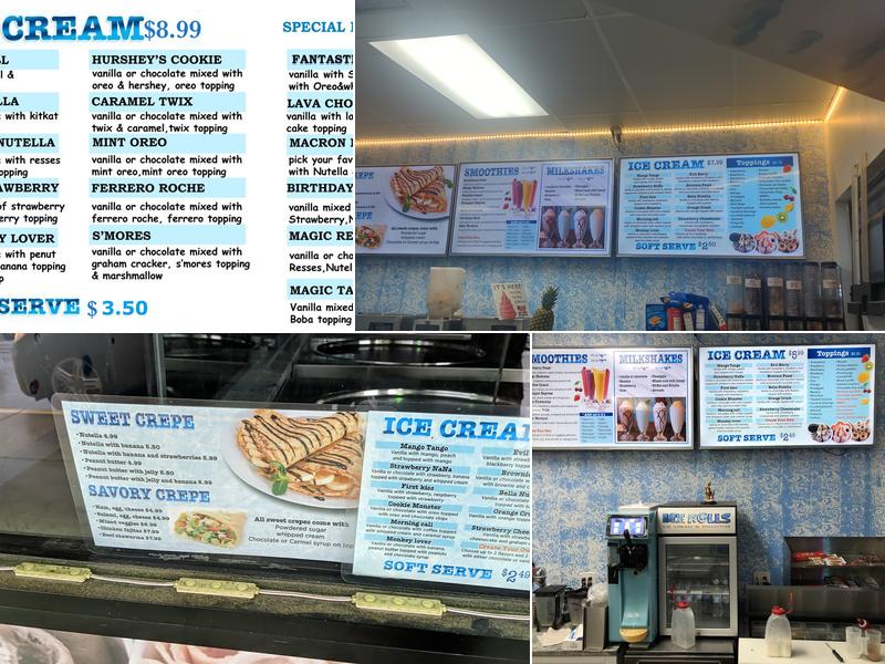 Ice rolls Menu