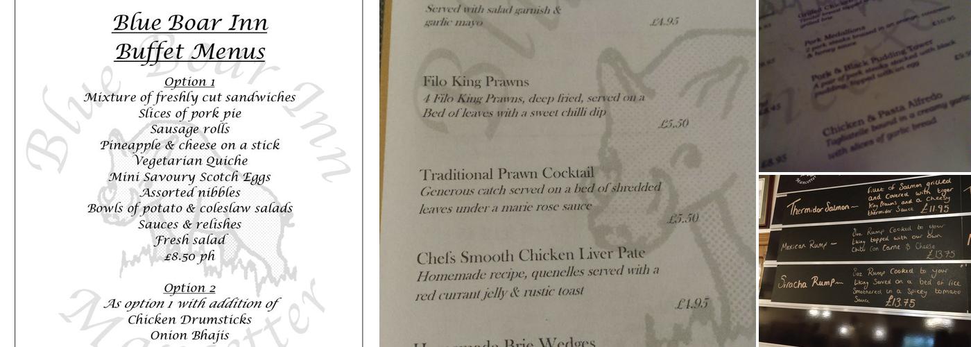 The Blue Boar Inn Menu