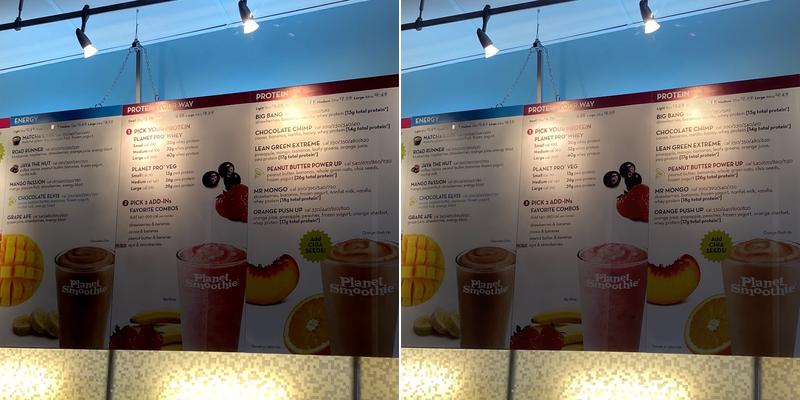 Planet Smoothie Menu